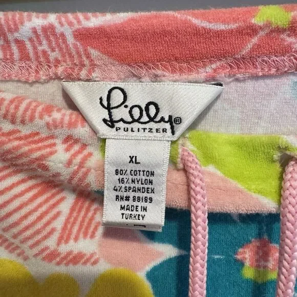 Lilly Pulitzer Women's Floral Print Terry Cloth Mini Skirt XL - Picture 3 of 6